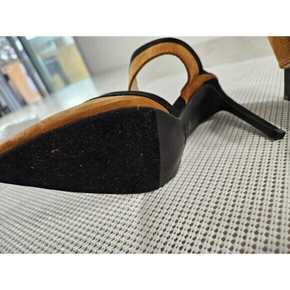 Anne Michelle Women's Brown Pointy Toe Instep Strap Solid  Heels Size 8.5 - Picture 8 of 9